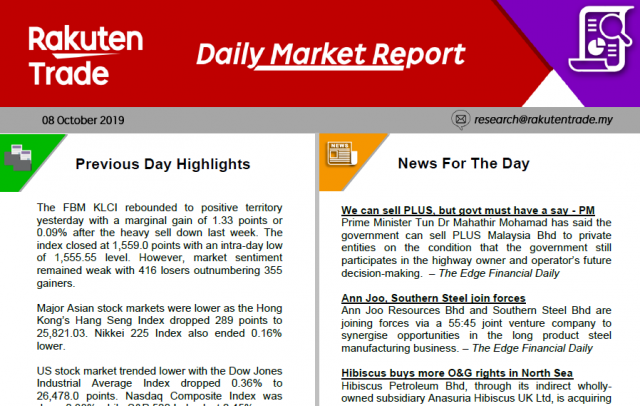 Daily Market Report (08 Oct 2019)