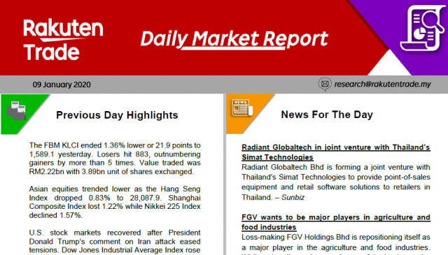 Daily Market Report (9 Jan 2020)